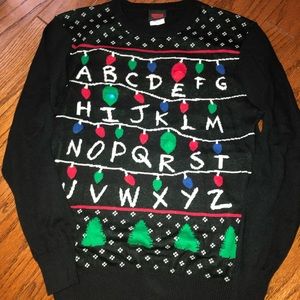 Stranger Things Christmas sweater with lights!